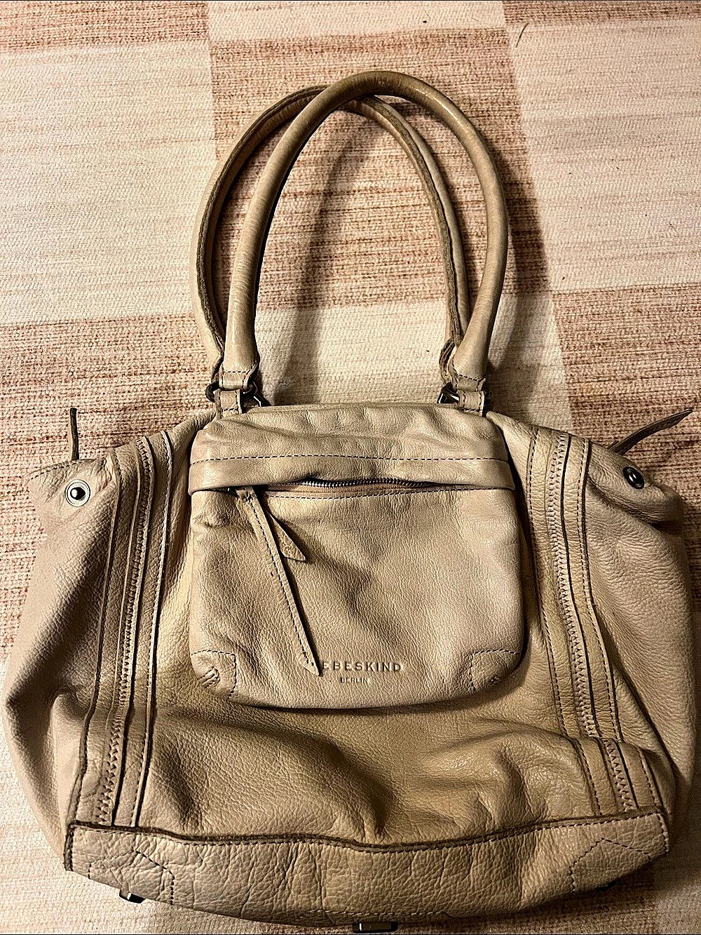 Liebeskind Berlin Leather Shoulder Bag in Beige